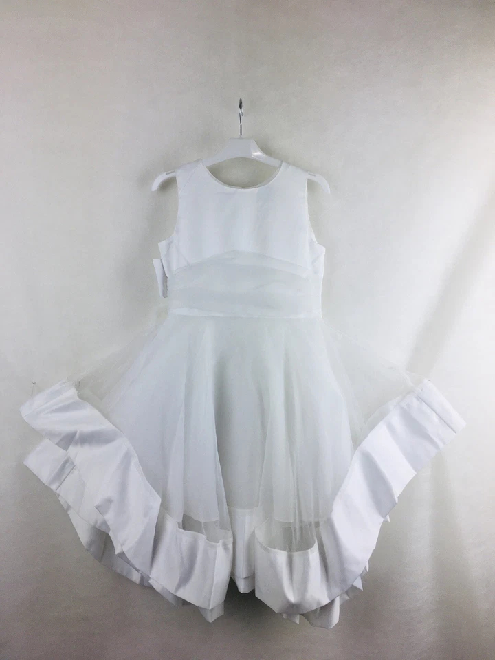 Vestido de estatina persiguiendo luciérnagas niñas 2 piezas lazo grande blanco tul 5 capas con mini falda Foto 1 de 4