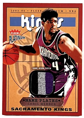 Placas con nombre Fleer Platinum 2003-04/695 Chris Webber juego usado parche #NP/CW Foto 1 de 2