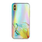 For iPhone XS Max Laser Marble Pattern Clear TPU Shockproof Protective Case(Yell