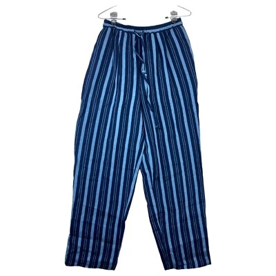 Pantalón de salón hippie Classiques Entier de lino Lagenlook talla M azul a rayas Foto 1 de 4
