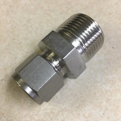 Swagelok 316 Stainless Union 1/2" Tube to 3/4" NPT Male SS-810-1-12 - Image 1 of 4