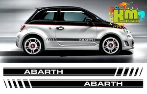 Fiat 500 595 gestaffelte Seitenstreifen Vinyl Grafik Aufkleber-verschiedene Farben - Bild 1 von 1