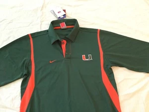 NWT PGA TOUR GREEN ORANGE MIAMI HURRICANE POLO SHIRT MEN SIZE EXTRA LARGE - Picture 1 of 12