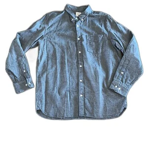 Camisa de espiga de pedernal y yesca para hombre manga larga con botones gris negra en XL - Imagen 1 de 4