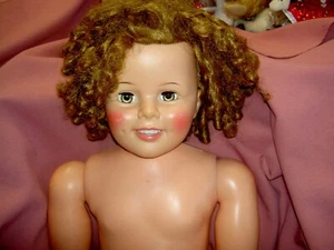 35" Ideal 1957 vinyl SHIRLEY TEMPLE doll TWIST WRISTS & 2 outfits need stringing - Picture 1 of 24