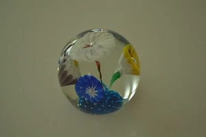 Vintage Venetian Murano Glass Fratelli Toso Flower Bouquet Paperweight, M17 - Imagen 1 de 5