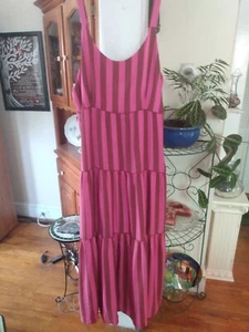 NWT Cloth & Portrait Pink / Brown Striped Maxi Dress Women’s Size XXL - Picture 1 of 7