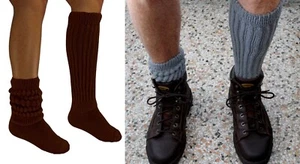 4 PR=2 Charcoal 2 Brown Men's Socks Athletic Socks Cotton Soccer Boots Work 7-10 - Picture 1 of 12