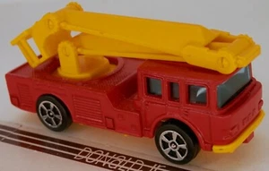 Vintage Corgi Simon Snorkel Fire Truck Red w/Orange Bucket Lift 1/64 Scale - Picture 1 of 2