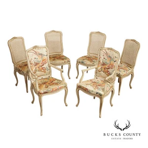 Henredon French Louis XV Style Vintage Set of Six Cane Back Dining Chairs - Picture 1 of 18