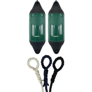 2 x HURRICANE Vortex Bootsfender: dunkelgrün PM05 - FREE SPLICED END 10MM SEIL - Bild 1 von 2