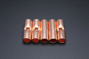 6 GAUGE COPPER BUTT CONNECTOR 5 PK CRIMP TERMINAL SPLICE CAR AWG BATTERY CUR6 - Picture 1 of 8