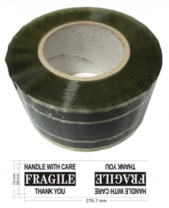 25 Industrie Karton Dichtband Zerbrechlicher Griff mit Pflege (3" x 220 Yds 2,2 Mil) - Bild 1 von 1
