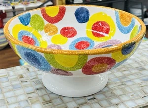 Bassano Keramik: 11’’ Herzstück Kreismuster .Handgemacht/bemalt - Italien - Bild 1 von 5