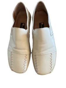 Stacy Adams weißes Lederkleid Oxford Boho Cowboy genäht eckige Zehenpartie US 8,5 M - Bild 1 von 7