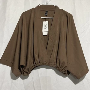 DAZY braune Kimono Crop Bluse Damen Gr. XL - Bild 1 von 4