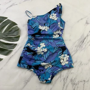 Traje de baño Sea Scamp Naturalwear Camp para mujer vintage años 80 Jaguar floral azul 12 - Imagen 1 de 10