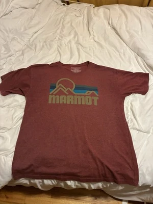 Marmot x Thread Men’s Coastal Graphic T-Shirt XL Red Heather Mountains Logo - Image 1 of 3
