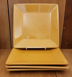 Tabletops CORSICA BUTTER (DARK YELLOW) Square Salad plate set of 4, 8 1/4" - Picture 1 of 11