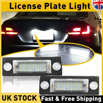 For VW T5 T5.1 T6 T6.1 Caddy 3 4 Passat White LED Number Plate Units Light Bulbs - Image 1 of 4