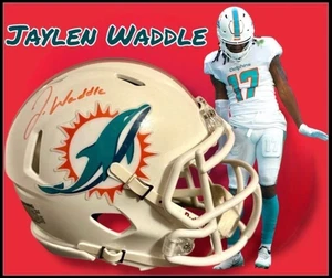 JAYLEN WADDLE HANDSIGNIERT SIGNED MIAMI DOLPHINS MINI HELM wAP/COA - Bild 1 von 7