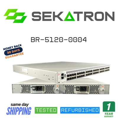 🔀 Brocade BR-6510 • 24× FC Ports • Dual PSU • Fabric OS v8.0.2b • ⚡FastShip - Image 1 of 2