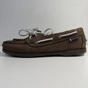 Sebago Docksides Portland Leather Boat Shoes Loafers Brown Fisherman Women’s 8W - Picture 1 of 14