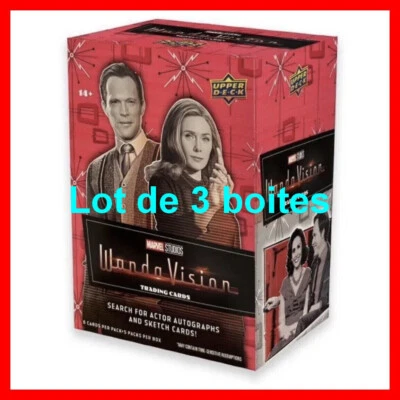 LOT DE 3 boites 2023 Upper Deck Marvel Studios Wandavision Blaster Box 30 cartes