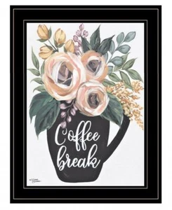 Coffee Break 2 Black Framed Print Kitchen Wall Art - Picture 1 of 1