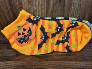 Happy Halloween Pumpkin 3 pair Pack Of Socks Shoe Size 4-10 Socks Size 9-11 - Picture 1 of 4