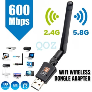5dBi Antenna 802.11ac AC600 USB WiFi Wireless Adapter Dongle WPS 5GHz Dual Band - Picture 1 of 16