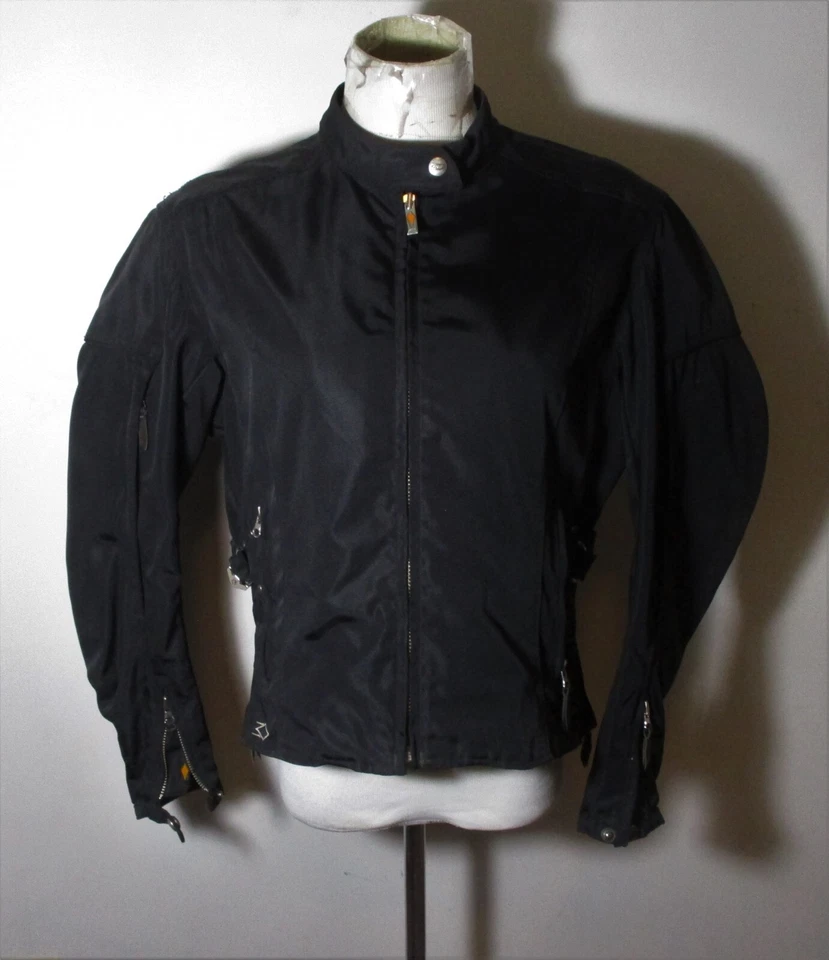 Biker POWER TRIP Black Full Zip Protective Motorcycle Jacket Size M - Image 1 of 4
