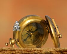 PUSH BUTTON SUNDIAL POCKET MARITIME BRASS COMPASS COLLECTIBLE VINTAGE Gift