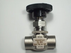 1- Swagelok Stainless Steel Integral Bonnet Needle Valve, 1/4" NPT, SS-1RF4 - Picture 1 of 6
