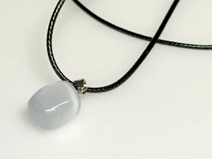 Pendant Crystal Stone Necklace Jewellery Black Leather Strap 5.58g - Picture 1 of 7