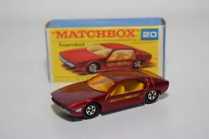 B8 1:60 3 INCH 3INCH MATCHBOX LESNEY SUPERFAST 20 LAMBORGHINI MARZAL MAROON MIB - Bild 1 von 12