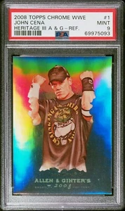 John Cena WWE Refractor PSA 9 Topps Chrome Heritage 2008 Allen & Ginter - Picture 1 of 2