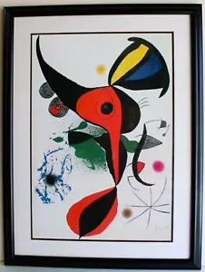JOAN MIRO DEKODRUCK REPRODUKTION NACH LITHOGRAPHIE ODA A JOAN MIRO GERAHMT - Bild 1 von 11