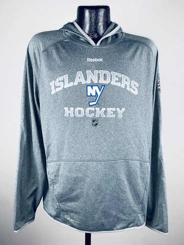 Men’s Reebok NHL New York Islanders Gray Stadium Series Hooded Sweatshirt Medium Cover