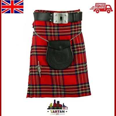 TC Scottish Traditional Tartan Kilt Royal Stewart 8 Yards Highlander Clothing