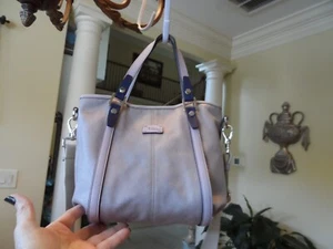 Tod's Mauve Coated Canvas/Leather Trim Top Handles/Crossbody Handbag - Picture 1 of 24