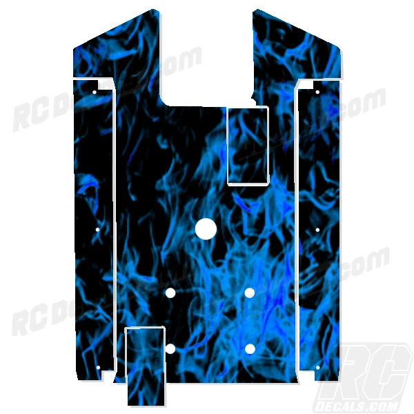 Axial Yeti XL Chassis Plate Protector - Thick Graphics - Flames Blue AX31062 - Image 1 of 1