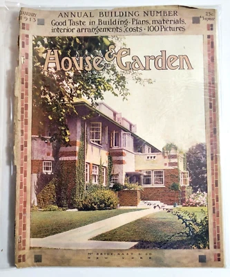 January 1913 House & Garden Magazine Architecture Interior Design Ads Photos - Image 1 of 2