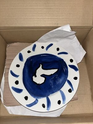 Plato de postre lateral Anthropologie Hotel Magique Blue Dove Melange TOTALMENTE NUEVO Foto 1 de 3