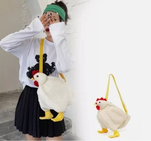 Bolso Bandolera con Forma de Pollo Cremallera Moda Lindo Gallina Felpa Novedad Hombro - Imagen 1 de 7