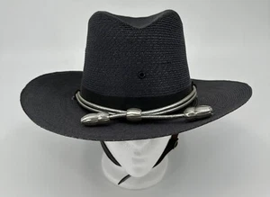 Vintage Stratton Police Trooper Campaign Hat Self Forming Size 7 3/8 *Read* - Picture 1 of 23