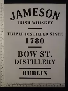 Jameson Irish Whiskey Dublin 8.5" x 11" Custom Stencil FAST FREE SHIPPING - Picture 1 of 2