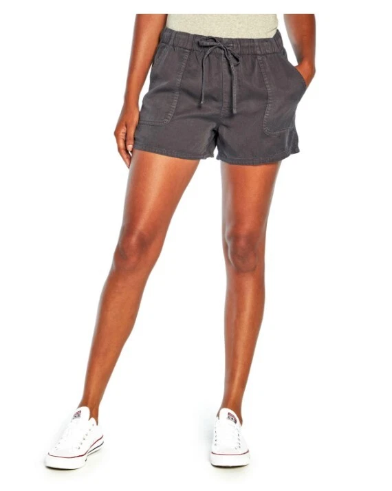 GAP Women's Pull-on Tencel Shorts XXL Nine Iron Gray Drawstring Pockets
