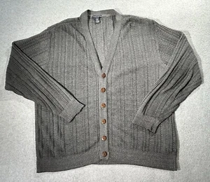Cárdigan Knightsbridge Para Hombre Grande Grueso Espiga Tejido Gris Puños Acanalados - Imagen 1 de 11