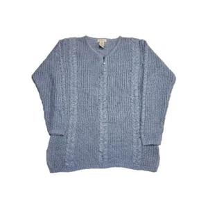 Suéter Yarnworks Para Mujer Talla Pequeña Mediana 8/10 Seda Manga Larga Azul - Imagen 1 de 7